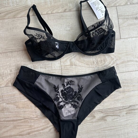 ROSE Soft Cup Wireless Bra 36C + M size Panties - Picture 6 of 9